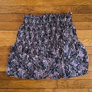 Zara Purple Floral Printed Pleated Skirt/Skort